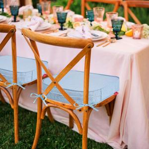 Pcinfuns Outdoor Chair Cushions 17"x16"x3" Set of 4,Memory Foam Seat Cushion for Patio Furniture with Ties, Removable Cover Hidden Zipper Round Corner for Light Blue Pack of 4, Ginger Yellow 1 Pack