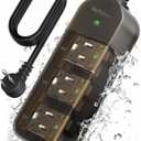 Outdoor Power Strip, 3 AC Outlets, 5 FT, 1625W/13A High-Power Single-Device Use, with Anti-Electric Shock & IPX6 Waterproof, Ideal for Backyard, Patio, Garage, Kitchen, Workshop, Camping, RV