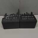 Decorative bookends for Shelves, Heavy Metal Bookends, Unique Bookends, Non Skid Book Ends, Book Stopper for Home/Office Decor/Shelves, 7 X 5.51 X 4 in/Piece (with Quote on Product) (A11)