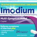 Imodium Multi-Symptom Relief Caplets with Loperamide Hydrochloride & Simethicone, Anti-Diarrheal Medicine for Treatment of Diarrhea, Gas, Bloating, Cramps & Pressure, Easier to Open, 24 ct