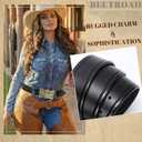 BELTROAD Western Leather Buckle Belt for Men Women Cowboy Cowgirl Country Leather Belts for Jeans Western Belts Men Christmas (Black)