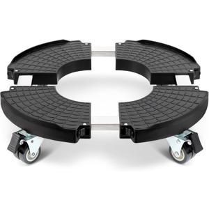 W B D WEIBIDA Plant Stand with Wheels Heavy Duty, Adjustable 15 to 21 Inch Pot Roller Base, Rolling Planter Caddy for Large Flower Pots, 440 Lbs Capacity Round Dolly Cart for Indoor/Outdoor Use