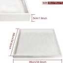 35 * 35 inches Leather Rectangle Serving Tray with Hole Handles,High-End Light Large Service Tray for Ottoman Tray, Tea, Food, Butler - Countertop, Kitchen,Family Dinner, Picnic(White)