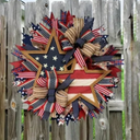 250th Anniversary Patriotic Wreath, 15.7'' Red White and Blue Wreath All-Weather Farmhouse Outdoor Holiday Decoration, Memorial Wreath for Front Door, 4th of July Garland for Home Wall Porch