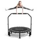 Foldable Mini Trampoline Load 450lbs,Portable Exercise Rebounder Trampoline with Adjustable Foam Handle,Fitness Trampoline for Adults and Kids (40 inch Without handrail)