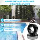 Precision Pool Pump Bearing Replacement for Pentair Whisperflo Pool Pump, Rotate Quiet High Speed & Durable Ball Bearing for Pentair Pool Pump (2 Pack)