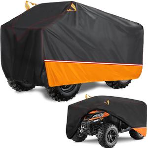 Black Orange Waterproof ATV Cover, All Season Weather Outdoor Dustproof UV Protection Covers Suitable for Kawasak,Honda,Polaris (82" Inch)
