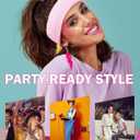 7 Pairs 80s 90s Neon Earrings for Women, Lightweight Colorful Acrylic Statement Earrings, Big Hoop Designs, Comfortable for Retro Outfits, Glow Parties & Music Festivals