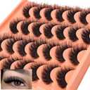 Short Lashes Natural Look False Eyelashes Thick Volume Faux Mink Lashes Pack Wispy Strip Fake Eyelashes Cat Eye Lashes that Look Like Extensions 14 Pairs
