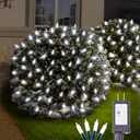 White Christmas Net Lights Outdoor 5ft x 6ft Connectable, 120Led 8 Modes Waterproof Black Wire 29V Plug in Mesh Net Christmas Lights for Garden,Yard, Bushes, Trunk, Xmas Tree Decor (Cool White)
