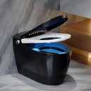 Homary Black Smart Toilet with Built-In Bidet, Auto Open Close, One Piece Bidet Toilet Auto Flush Heated Seat Tankless Toilet LED Display Foot Sensor