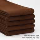 SERISIMPLE Viscose Bamboo Men's Breathable Quarter Thin Ankle High Socks - Comfort Cool Soft 5 Pairs (Large, Brown)