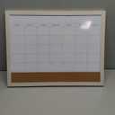 Calendar Whiteboard for Wall, TANKEE 17x13 Inches Whiteboard Calendar Cork Board Combo, Small Magnetic White Board with Wood Framed, Hanging Dry Erase Board for Kitchen Home Office School Planner