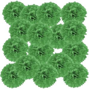 PATIKIL 6" Tissue Pom Poms Flowers, 20 Pack Paper Flower Ball for Wedding Bridal Shower Birthday Bachelorette Party Backdrop Decoration, Green