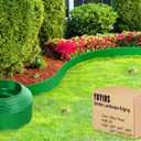 Landscape Edging Border - 40FT 4IN Tall Edging for Landscaping with 60 Stakes, 0.15" Thick No Dig Lawn Edging for Garden Border, Flexible Flower Bed Edging Borders for Yard, Terrace Board (GREEN)