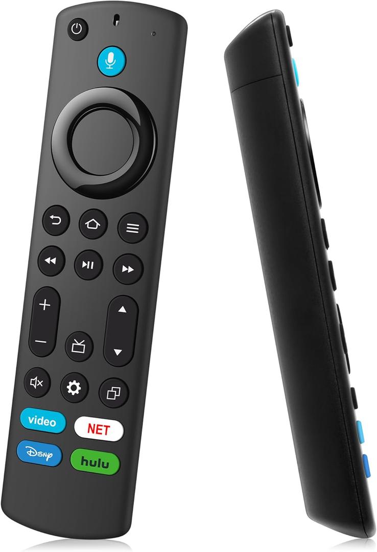 Replacement Voice Remote Control Compatible with All Fire Smart TV Stick(Lite,2nd gen,3rd gen,4K Max), Cube, Pioneer, Hisense, for Insignia Smart TV Stick with Voice Controller (jet black)
