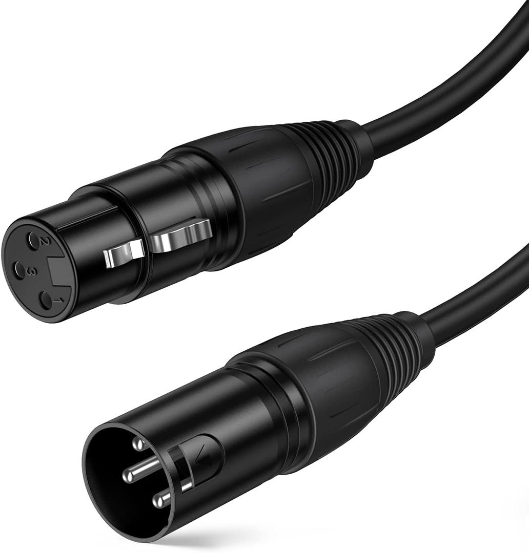 CableCreation XLR Cable, 10FT 3PIN XLR Male to Female Balanced Microphone Cable for Recording Applications,Mixers,Speaker Systems and Other XLR Audio Equipment,Black