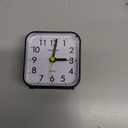 Peakeep Small Battery Operated Analog Travel Alarm Clock Silent No Ticking, Lighted on Demand and Snooze, Beep Sounds, Gentle Wake, Ascending Alarm, Easy Set (Black)