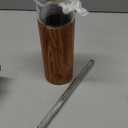 Tronco 20 oz Vacuum Insulated Glass Tumbler with Lid and Straw - Keeps Drinks Cold for 12 Hrs - Reusable Glass Cup for Iced Coffee, Smoothies & Boba - Sweat & BPA Free, Dishwasher Safe, Fit Car Holder, Wood Amber