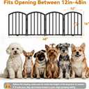 SNUOWU 16 Inch Full Metal Freestanding Short Dog Gate for Small Dogs, Foldable 4-Panel Pet Barrier, Expands Up to 48" Wide, Indoor Safety Fence for Doorway, Home & Stairs, Black