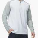M MAELREG Quarter Zip Pullover Men Moisture Wicking Micro Fleece Performance Raglan Collarless Golf Sweatshirts for Men, L