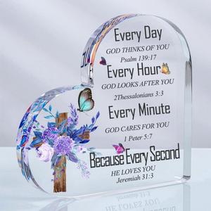 2 x Christian Gifts for Women Sisters Inspirational Positive Emotional Support Desk Decor Cross for Friends Her Home Decorative Signs Easter Bastism Birthday Cheer up Gift