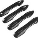 Car Door Handle Cover Protector Compatible for 2018-2023 2024 2025 Toyota Camry Accessories Compatible for Toyota Corolla Venza 2025 2024 2023 2022-2020 (with 2 Smart Key Holes, Carbon Fiber)