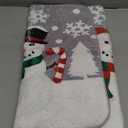 Tinideya Winter Bathroom Rugs 31.5" x 19.7" Winter Bath Mat Non Slip Farmhouse Entrance Welcome Door Mats Holiday Bathroom Decorations for Home Indoors Kitchen(Snowman)