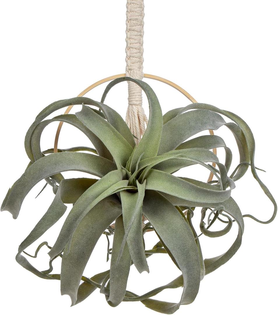 Artificial Air Plants 11 Inch Fake Hanging Plant Real Touch Lifelike Fake Succulents Plants for Home Garden Office Indoor Outdoor Decor (Green)