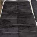 BYSURE Bathroom Rugs Sets 5 Piece, Memory Foam Bath Mats with U-Shape (Black)