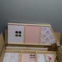 Tiny Land Wooden Dollhouse for Girls - 6 Rooms Wooden Doll House, DIY Pretend Doll House with 31Pcs Furniture Accessories, Creative Gift for Girl Ages 3+ (Pink)