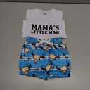 Baby boy summer clothing set, short-sleeved T-shirt with little man print, casual shorts, western cowboy outfits
 80