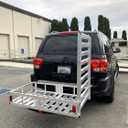 MaxxHaul 50945 Aluminum Hitch Mount Wheelchair/Mobility Carrier 50" x 29.5" Cargo Basket with 47" Ramp 500 lb Capacity Fits RVs, Trucks, SUVs, Vans, Cars Includes Hitch Tightener