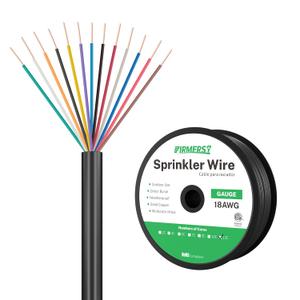 FIRMERST 18/13 Solid Sprinkler Wire for up to 12 Valves System 100 Feet