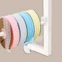 Yonynise Ribbon Storage Organizer,31.5-inch Width Wall Mounted Ribbon Holder Rack,7 Tier Large Capacity Metal Ribbon Storage for Craft Room,Flower Shop,Cake Shop,Gift Wrapping Paper,White