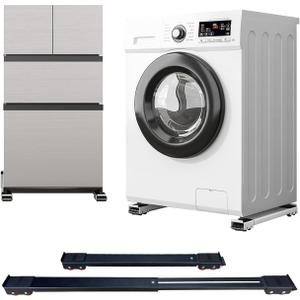 Appliance Rollers Heavy Duty,Max 32in,Second Generation Extendable Appliance Rollers Mobile Washing Machine Base Easily Move Washing Machines, Dryers, Refrigerators, Furniture (Black (Upgrade wheel))