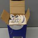 MIULEE Royal Blue and Beige Patchwork Farmhouse Pillow Covers 18x18 Inch, Pack of 2 Striped Linen Decorative Modern Accent Pillow Cases for Sofa Couch Bedroom