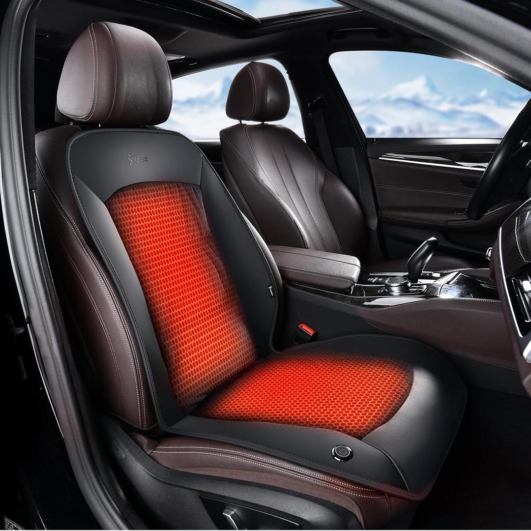 FLORICH Car Seat Pad Cold Weather Driver Comfort Seat Cushion Plush Full Back and Seat Cushion for Driver or Passenger for Cars Trucks SUV Van, Black