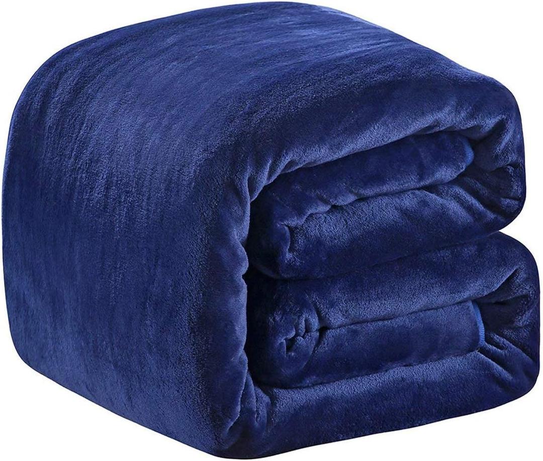 Polar Fleece Throw Blankets Travel Size for The Bed Extra Soft Brush Fabric Super Warm Sofa Throw Blanket 50" x 61"(Royal Blue Travel)