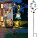 Decorative Solar Garden Light, Butterfly Glass Flower Stake for Lawn Yard