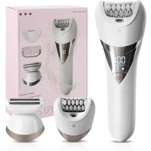 Electric Lady's Epilator,2 in1 Hair Removal Device.Women Shaver for Face,Chin,Arm,Leg,Armpit,Bikini Trimmer,Shave& Epilate,Wide Head for Fast Epilation,Wet & Dry,2 Speeds