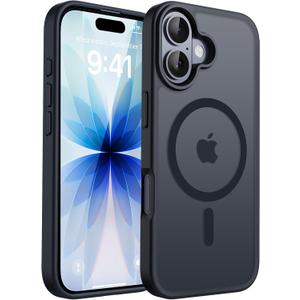 CACOE Magnetic Case for iPhone 17 6.3 inch-Compatible with MagSafe & Magnetic Car Phone Mount,Not Yellowing Anti-Scratch (Matte Black)