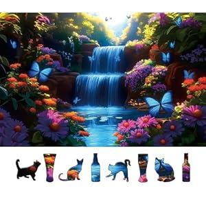 Spring Valley 500 Piece Puzzles for Adults, Butterfly Falls Puzzle for Adults, Hard Challenge Art Jigsaw Puzzles, for Gifts Birthday Party Games Family, 23 * 15 inchches inch Dust Free Puzzle