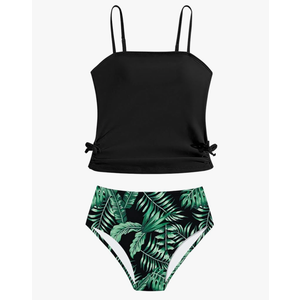Girls Tankini Swimsuits Two Piece Bathing Suit Drawstring Swimwear Set for Girls 15-16 Years