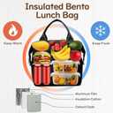 coowoz Lunch Bag for Women Insulated Adult Lunch Tote Cooler Bag loncheras para mujer Lunchbox Lunch bag for Men Work Picnic Office Beach Black