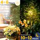 GIGALUMI Garden Decor Outdoor Lights 120LED 2Pack, Solar Garden Lights Outside Fairy Firework Decorative,Solar Powered for Yard Pathway Flowerbed Planter Balcony Patio 4th of July Decor, Warm White