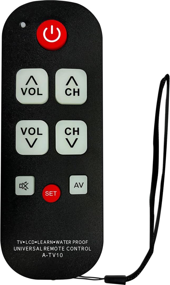 Universal Big Button TV Remote for Seniors, Elderly - Simple Remote - Easy to Use and Set Up with Auto Search & Learning Functions for Major TV Brands, Dementia Friendly Gifts