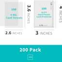 Binditek 200 Pack 3" x 4" Hard Plastic Card Protectors and Sleeves Bundle, Includes 100 Rigid 35PT Card Protectors and 100 Penny Sleeves for Sports, Trading, Baseball, Football