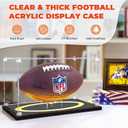 Football Display Case with Light, Full Size Acrylic Box with Removable Built-in Ball Display Stand, UV Protected Clear Case for Football Fans & Collectors, Sports Collectibles