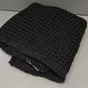 MIULEE Set of 2 Waffle Bathroom Rugs, Boho Bath Rugs Non Slip Washable, Super Absorbent Bath Mats, Ultra Soft Rubber Backed Shower Mats for Bathroom Floor, Tub and Shower, Black, 18x30 Inch